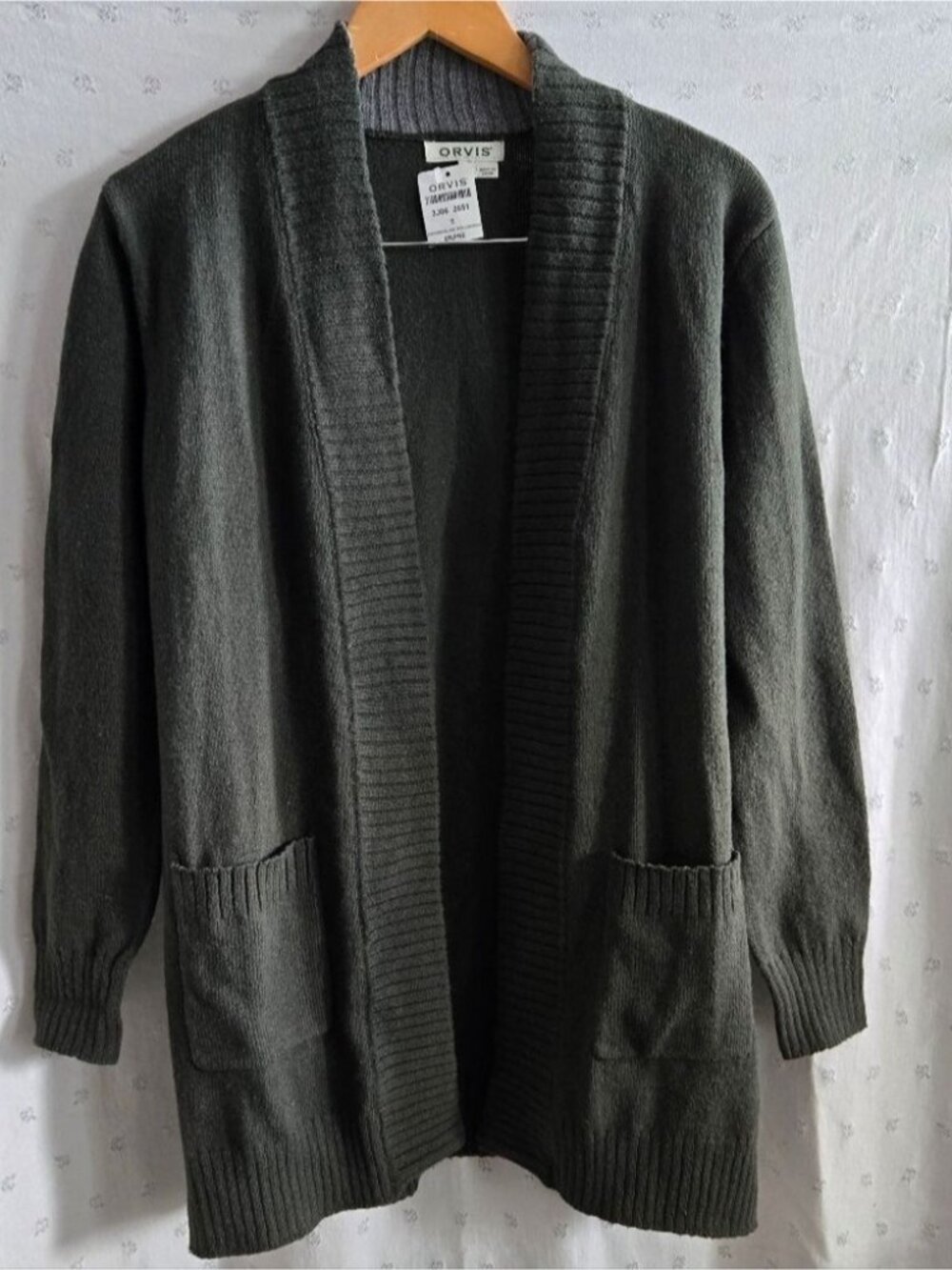 NWT Orvis Women's Evergreen Long Open Cardigan Sweater Size S